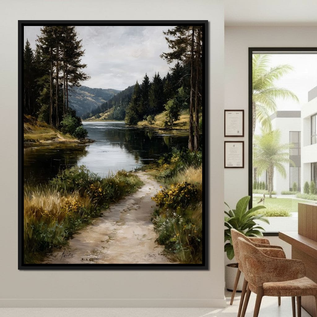 Pine Valley River Pathway Canvas Wall Art