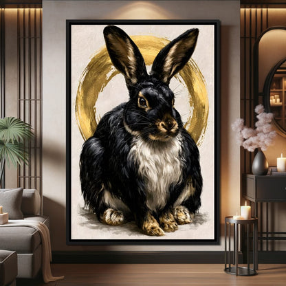 Gilded Hare of the Silent Circle Canvas Wall Art