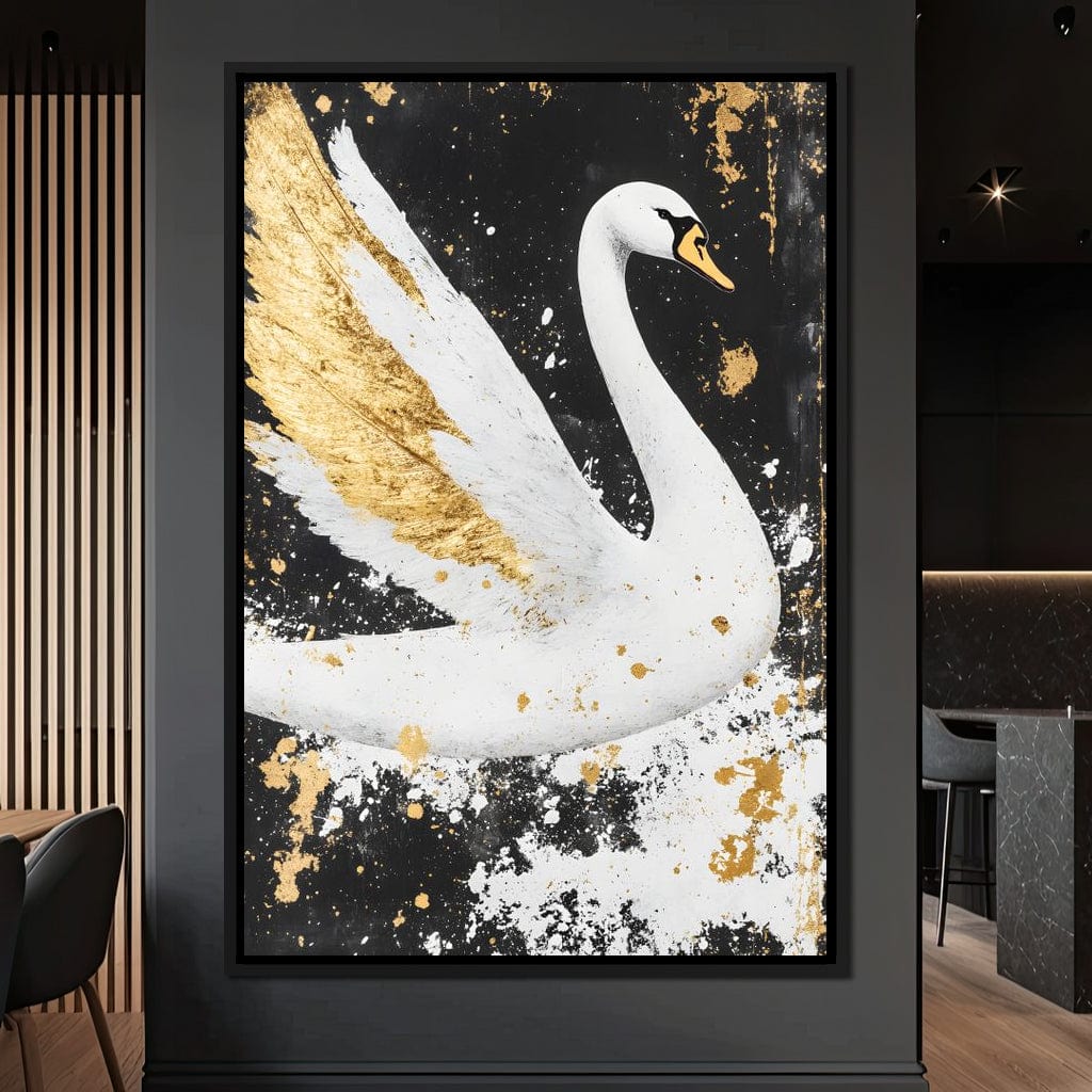 Elegant Graceful Swan Radiance Canvas Wall Art