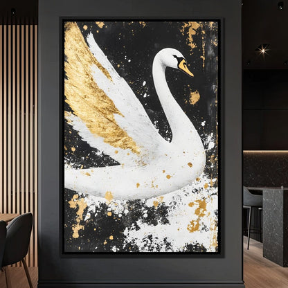 Elegant Graceful Swan Radiance Canvas Wall Art