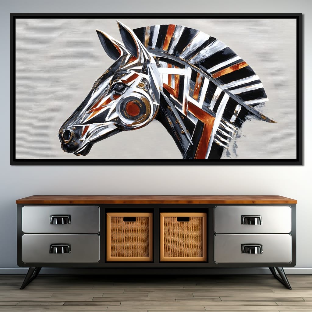 Chrome Horse Elegance Canvas Wall Art