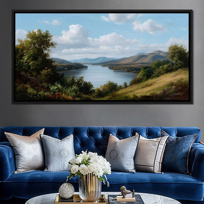 Lakeside Valley Vista Sky Canvas Wall Art