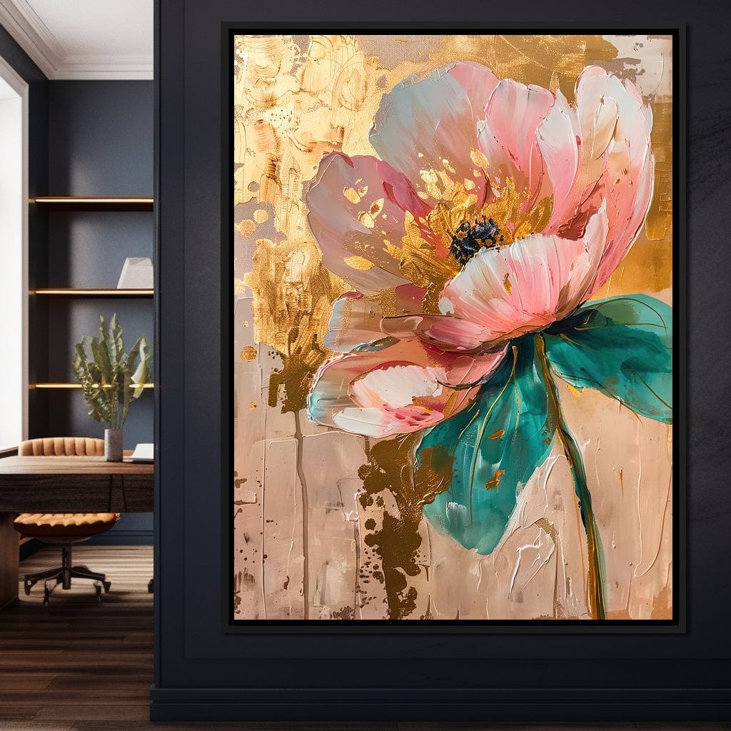 Modern Pink Flower Canvas Wall Art