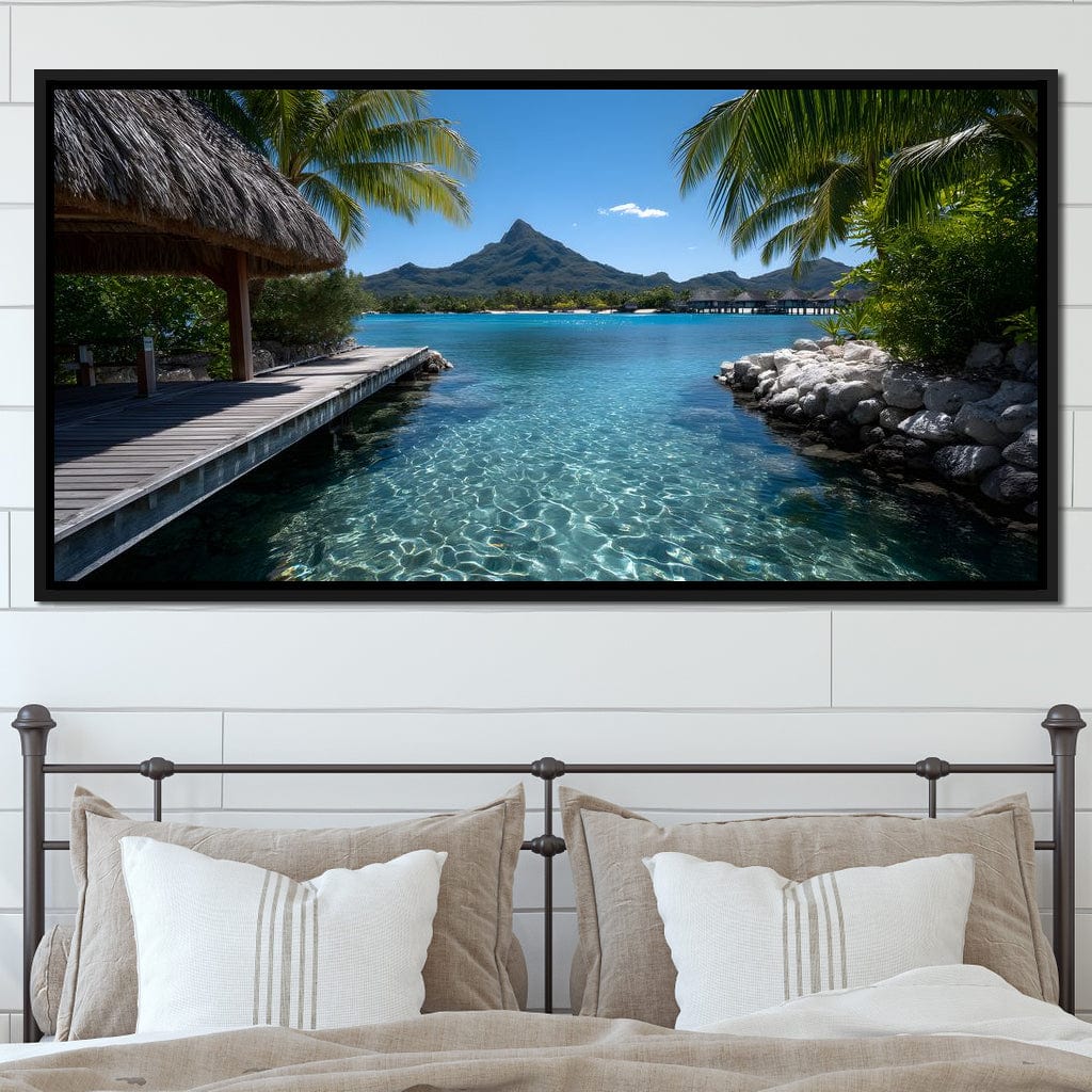 Tranquil Island Paradise Scene Canvas Wall Art