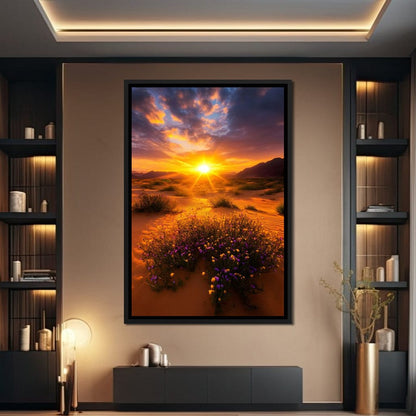 Golden Horizon Meadow Bloom Canvas Wall Art