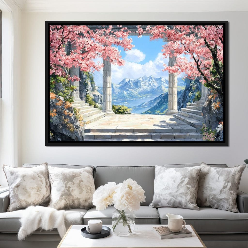 Mountain Blossom Panorama Canvas Wall Art
