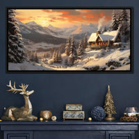 Christmas Cottage Canvas Wall Art