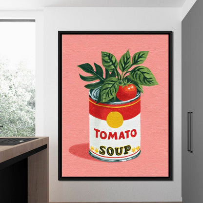 Pop Tomato Soup Garden Can Canvas Wall Art