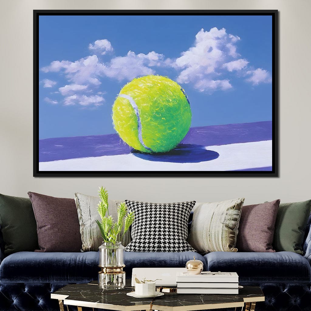 Tennis Ball Under Summer Sky Canvas Wall Art