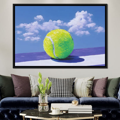 Tennis Ball Under Summer Sky Canvas Wall Art
