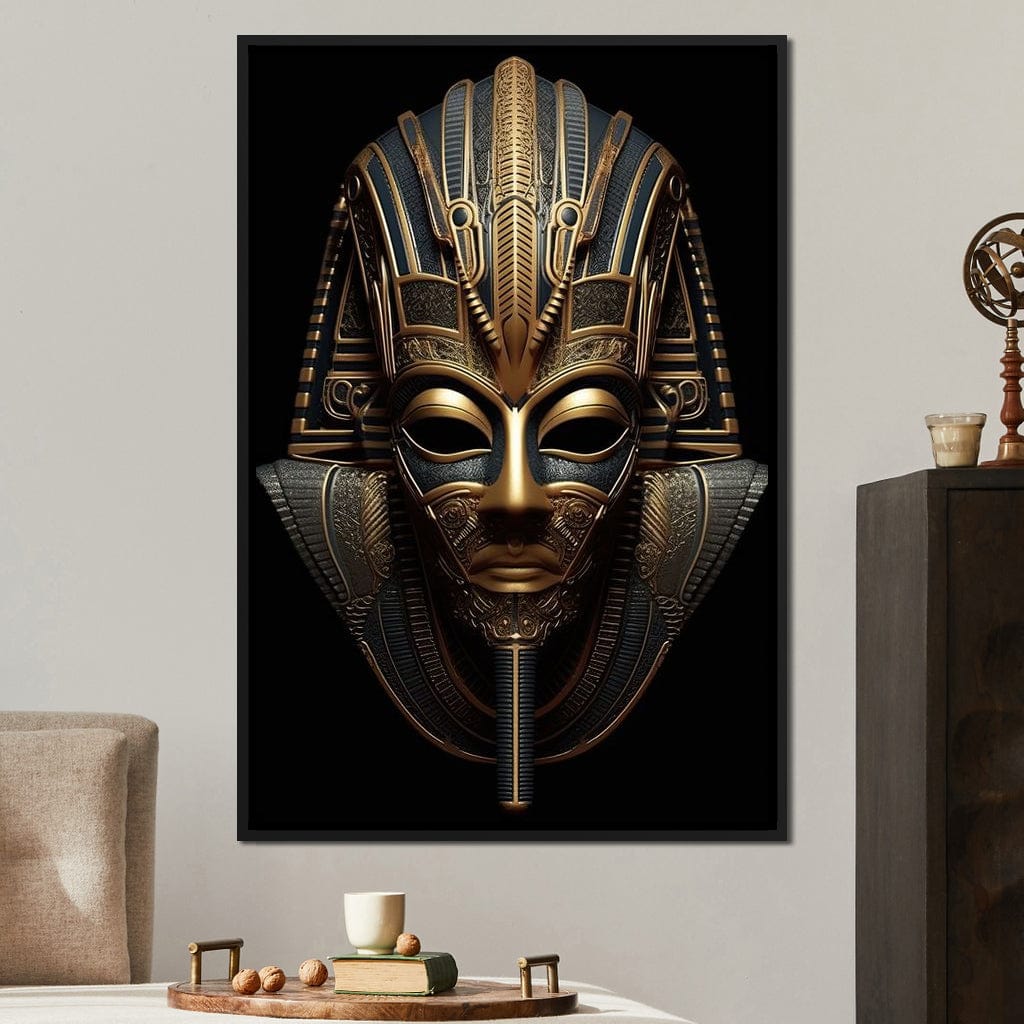 Regal Mask of the Golden Ruler Canvas Wall Art