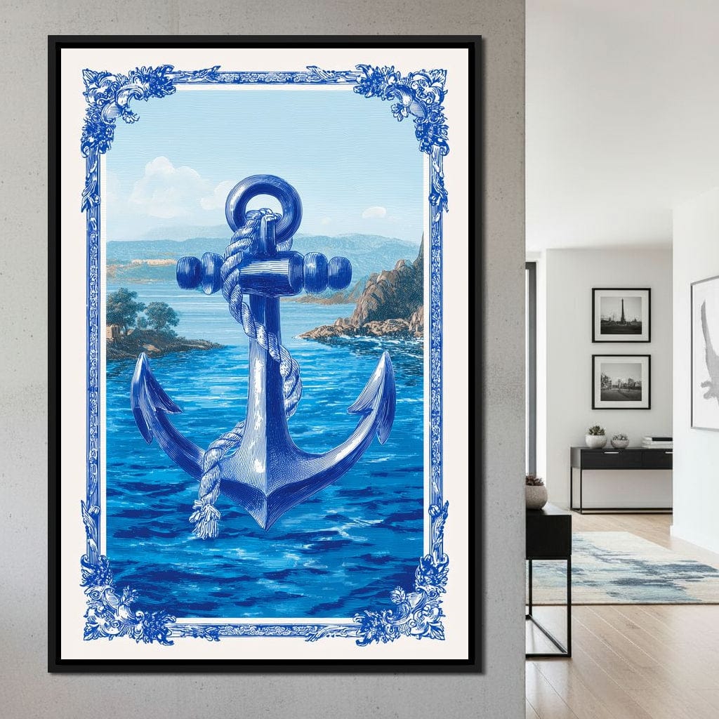 Tropical Ship Anchor Canvas Wall Art