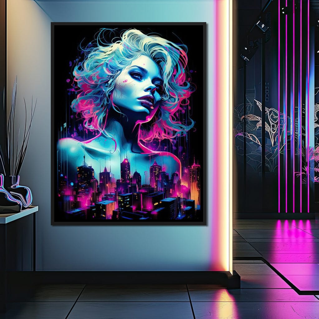 Neon Reverie Portrait 06 Canvas Wall Art