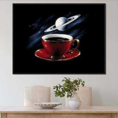 Planetary Coffee Dreamscape Canvas Wall Art