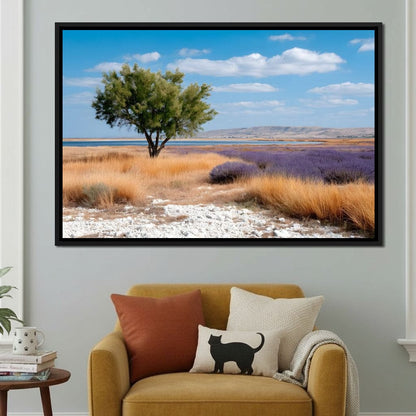 Solitary Tree Salt Marsh Sky Canvas Wall Art