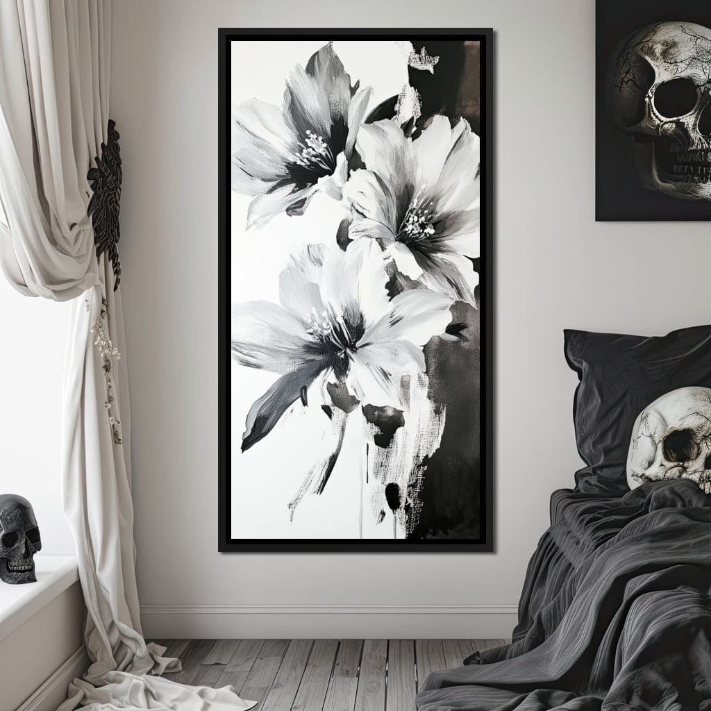 Monochrome Flora Harmony Canvas Wall Art