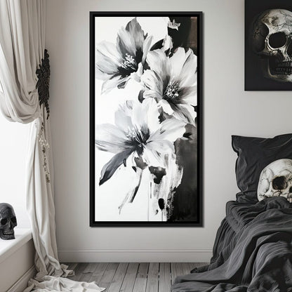 Monochrome Flora Harmony Canvas Wall Art