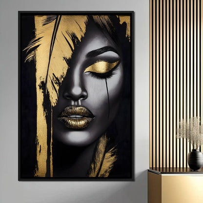 Golden Elegance Enigma Canvas Wall Art