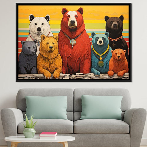 Kaleidoscope of Bears Canvas Wall Art