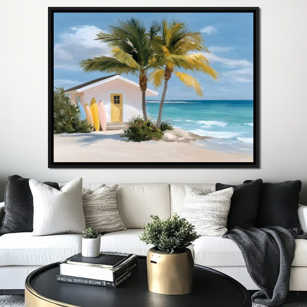 Tropical Breeze Shack Escape Canvas Wall Art