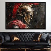 Spartan Solitude in Crimson Canvas Wall Art