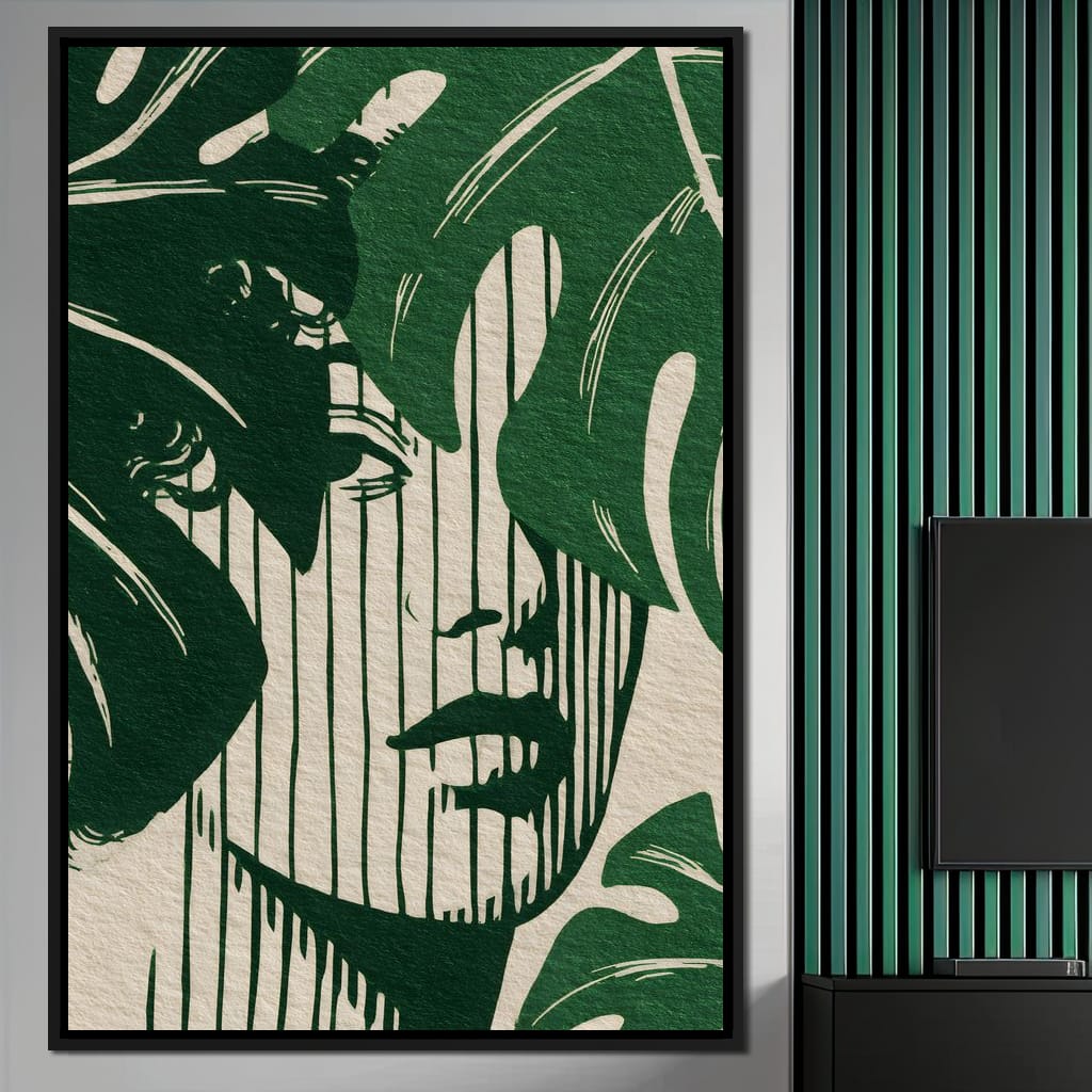 Botanical Shadow Portrait Canvas Wall Art