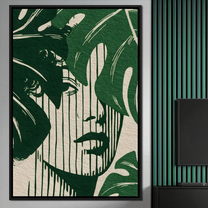Botanical Shadow Portrait Canvas Wall Art