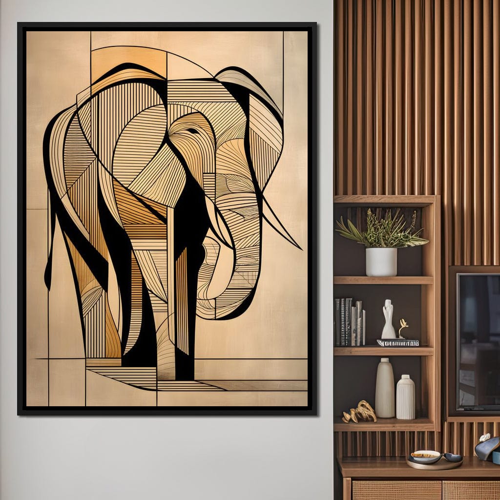 Majestic Geometric Elephant Canvas Wall Art