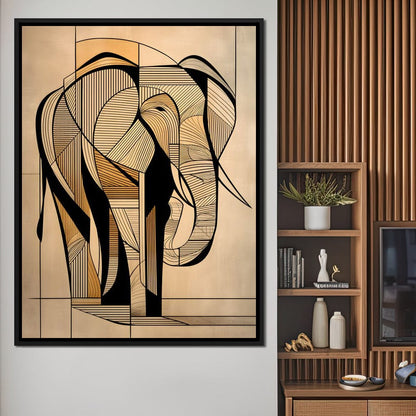 Majestic Geometric Elephant Canvas Wall Art