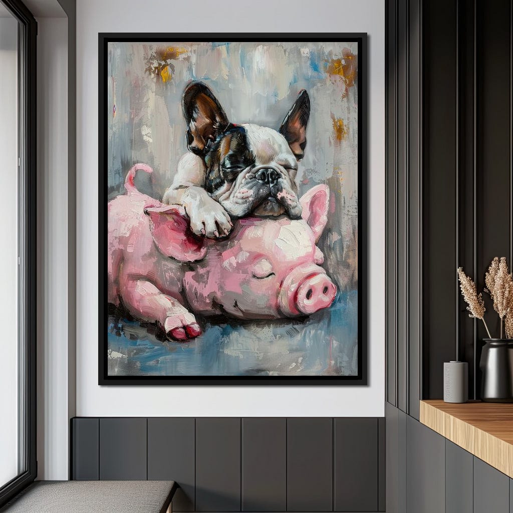Frenchie Piglet Dreamy Den Canvas Wall Art