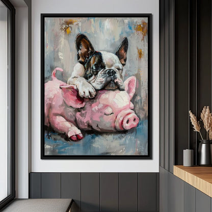 Frenchie Piglet Dreamy Den Canvas Wall Art