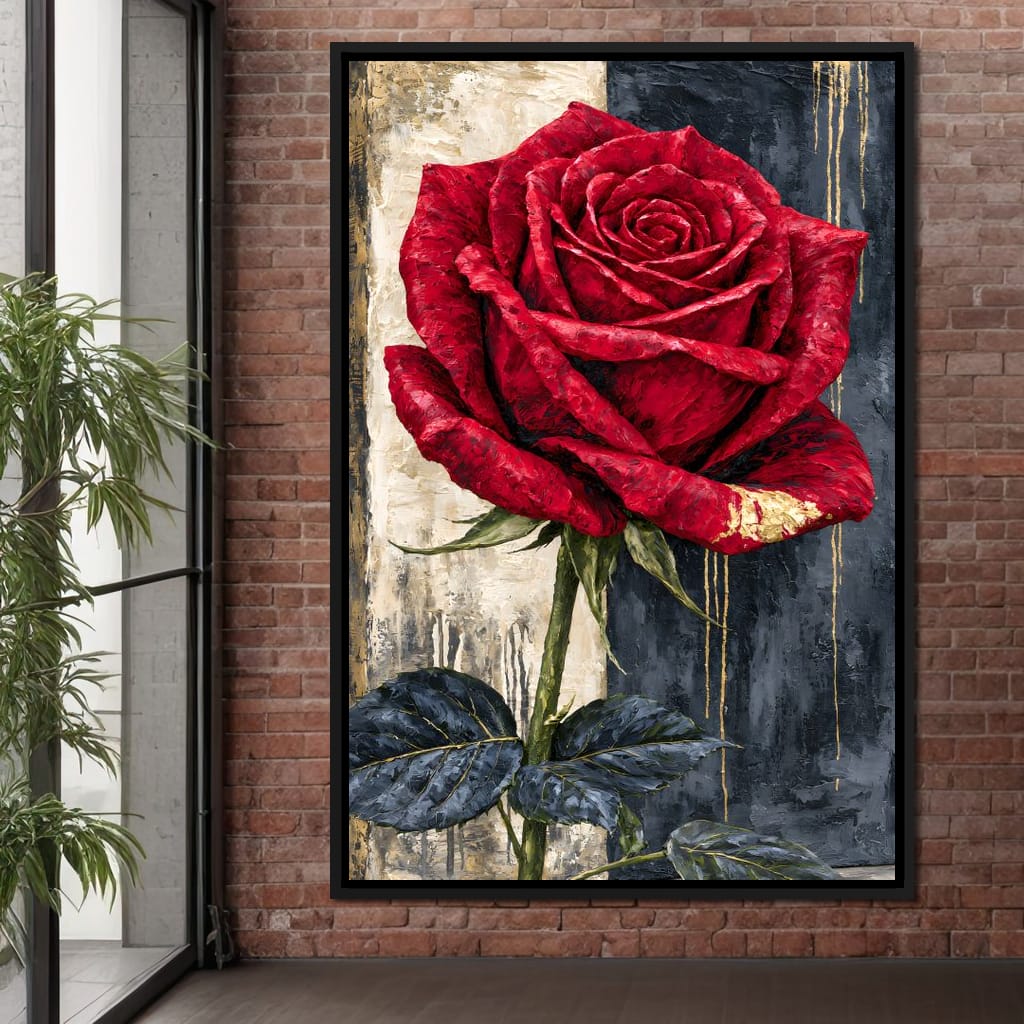 Gilded Petals On Divided Ground Canvas Wall Art