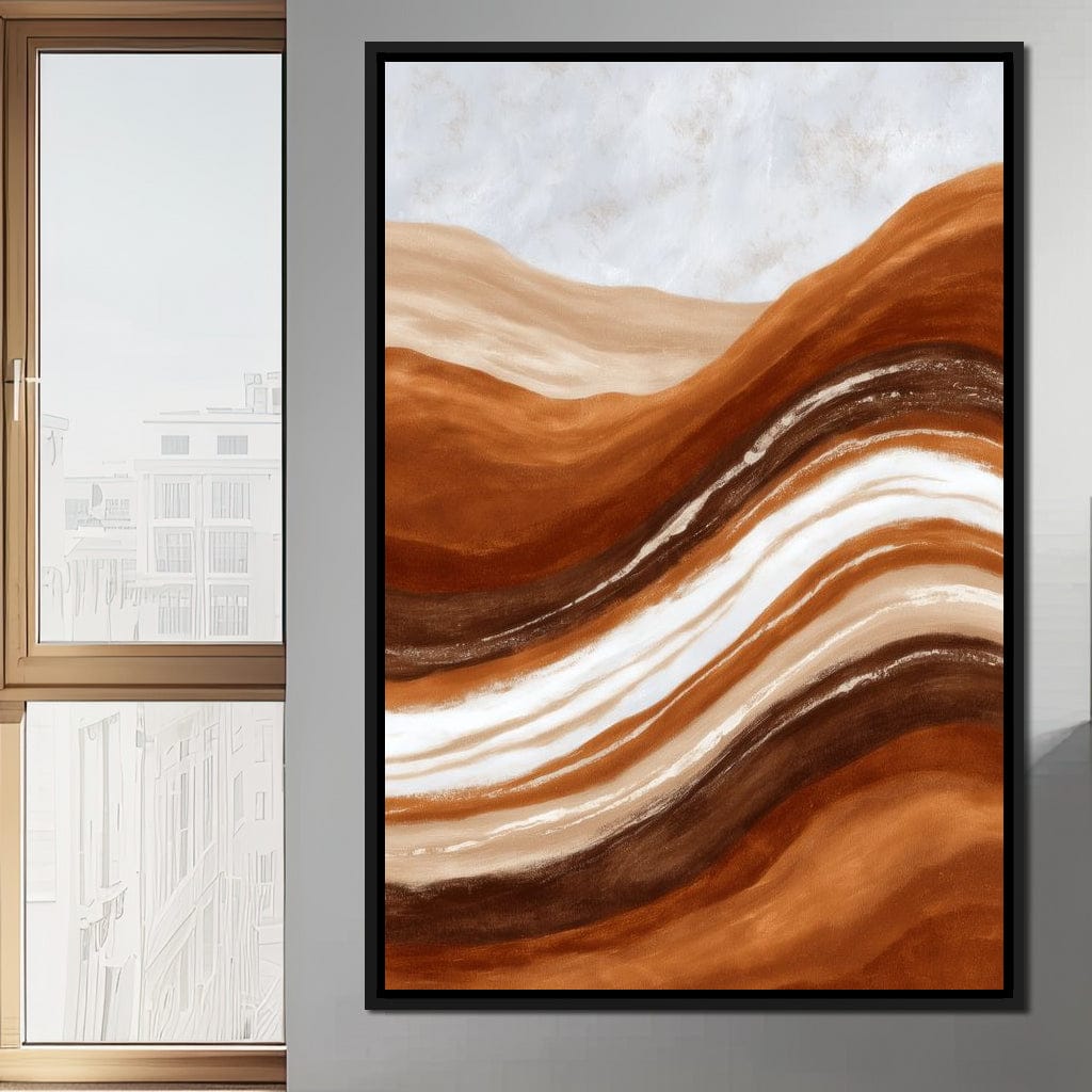 Desert Strata Flow Lines Canvas Wall Art