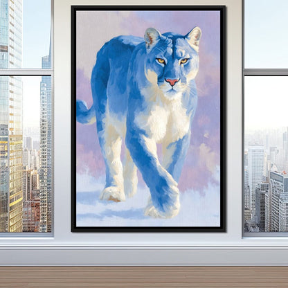 Silent Snow Puma Stroll Canvas Wall Art