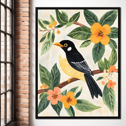 Birdsong Among Blossoms Canvas Wall Art
