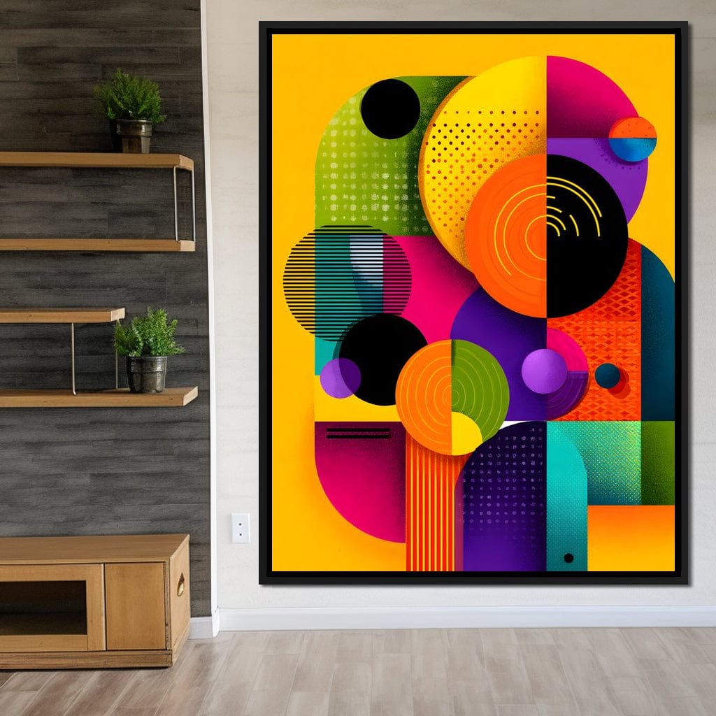Vivid Geo Orbit Kaleidoscope Canvas Wall Art