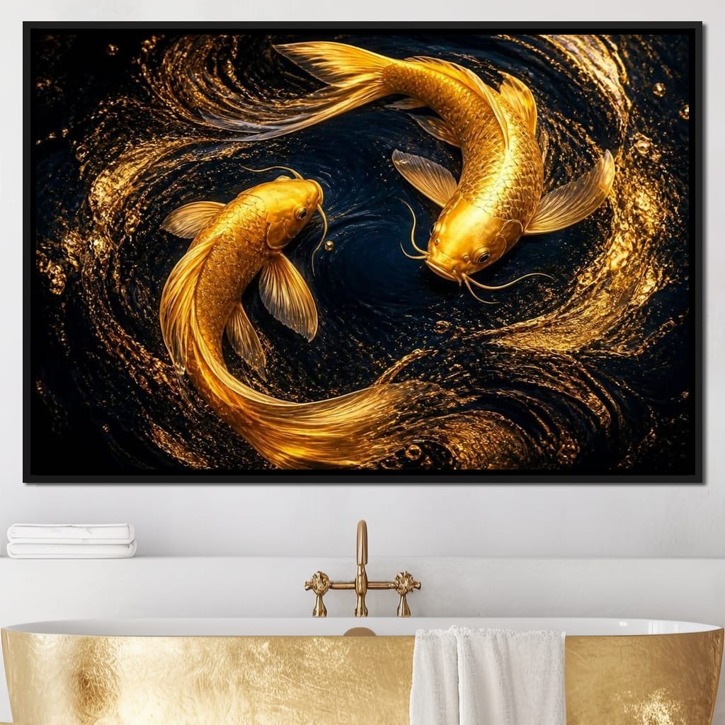 Koi Gold Current Canvas Wall Art