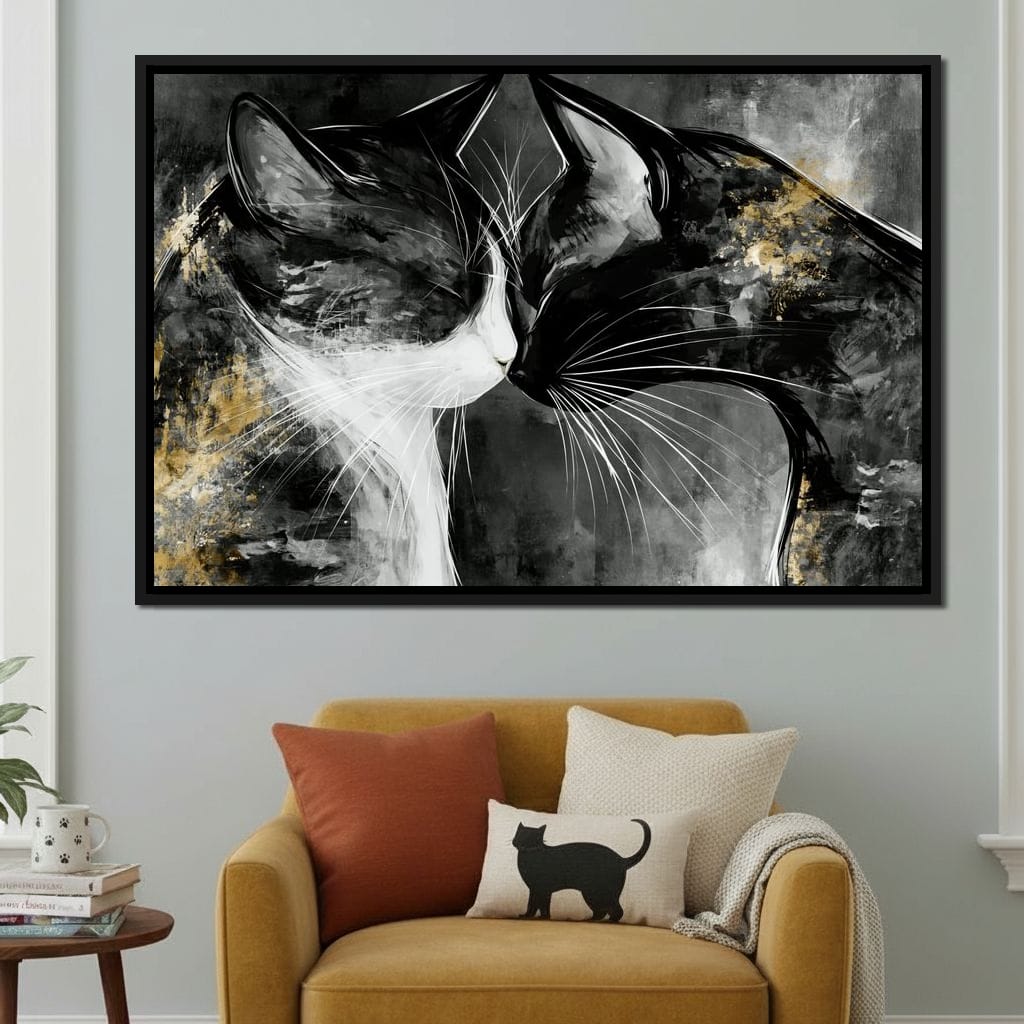 Gentle Connection Of Midnight Souls Canvas Wall Art