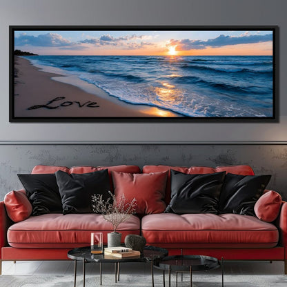 Sunset Shores Eternal Affection Canvas Wall Art