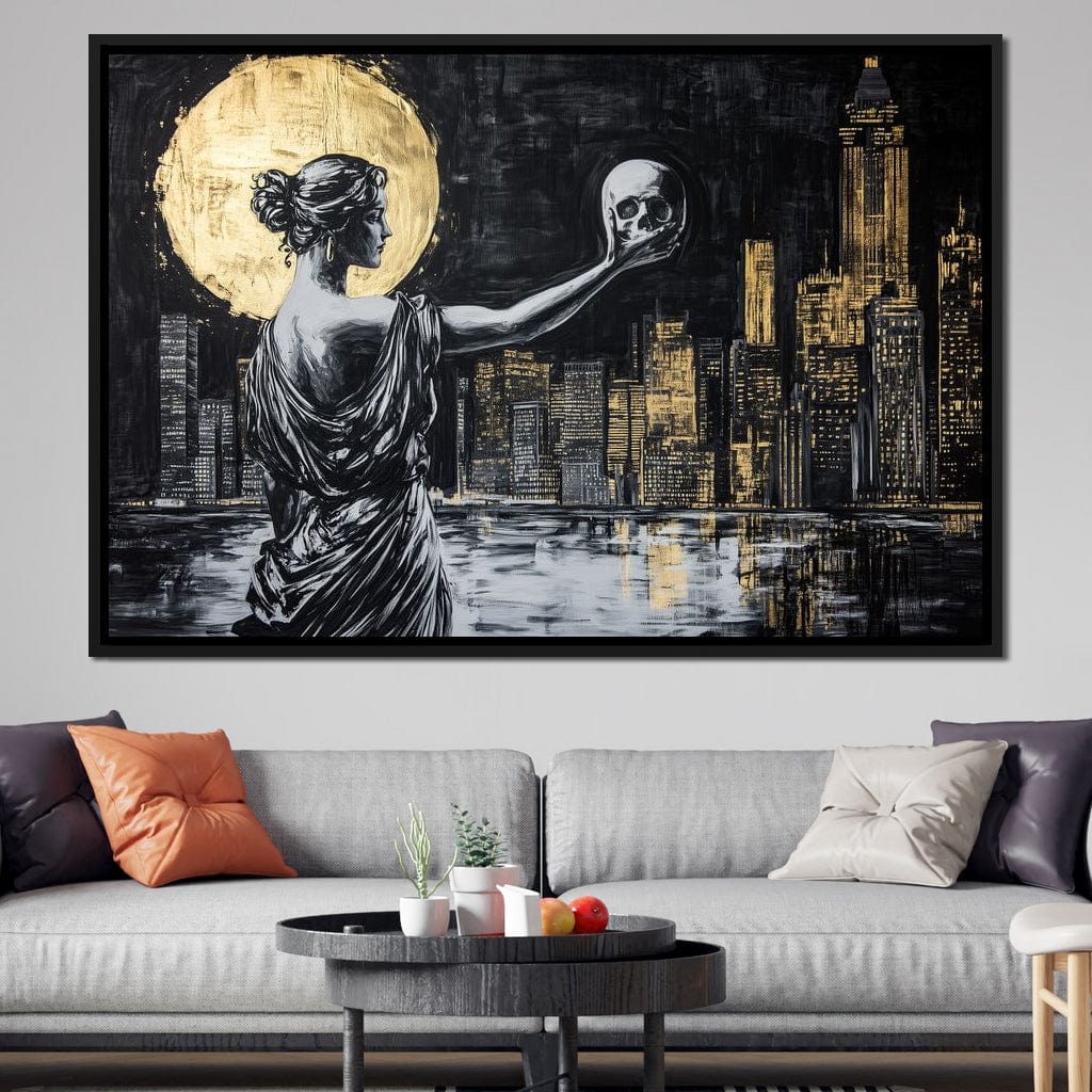 Golden Reflection Over the City Canvas Wall Art