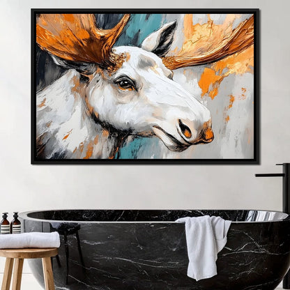 Moose Wilderness Strokes Canvas Wall Art
