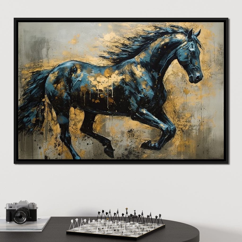Gilded Stallion Canvas Wall Art