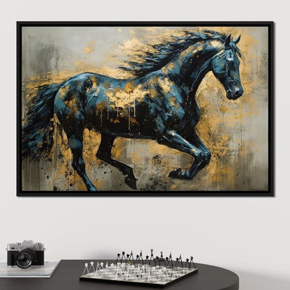 Gilded Stallion Canvas Wall Art
