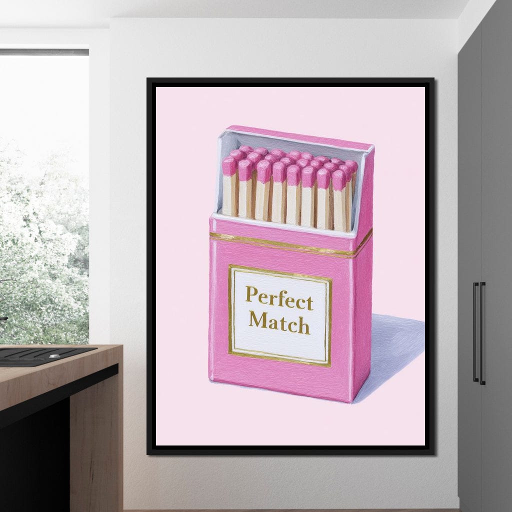 Perfect Match Pink Matchbox Canvas Wall Art