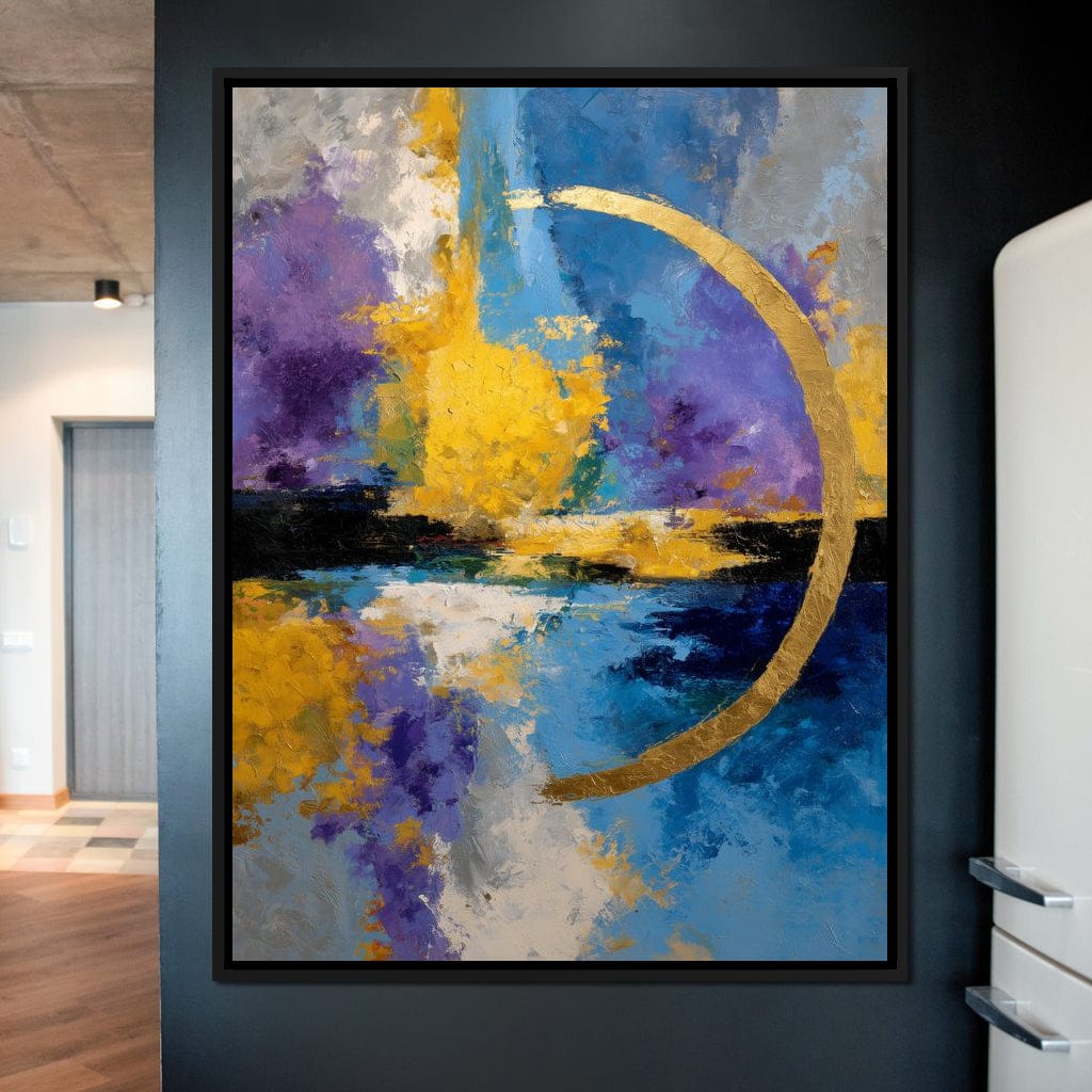 Golden Crescent Over Blue Sky Canvas Wall Art