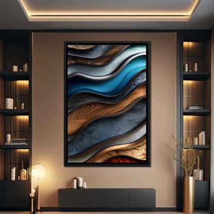 Colorful Wooden Waves 001 Canvas Wall Art