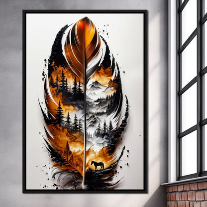 Nature in a Feather Canvas Wall Art