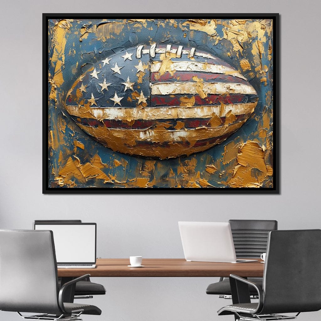 Patriotic Football Canvas Wall Art