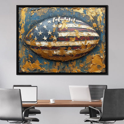 Patriotic Football Canvas Wall Art