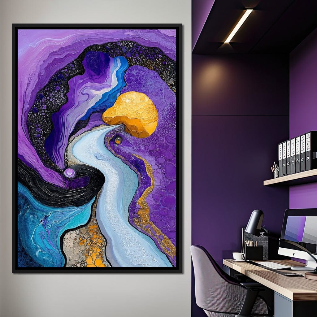 Waves of the Amethyst Sky Canvas Wall Art